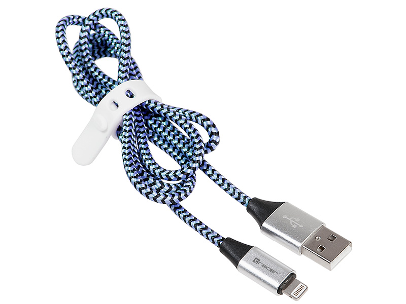 USB Cable for Apple Lightning Tracer 1m Black-Blue