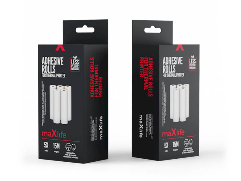 Thermal Printer Adhesive Roll Set Maxlife
