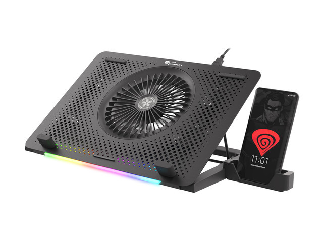 Notebook Stand/Cooler Genesis OXID 450 up to 15.6" Gaming RGB w/Phone holder