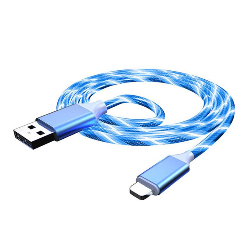 USB Cable for Apple Lightning Platinet 1m LED Blue