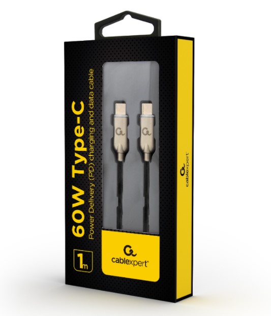 Cable USB 2.0 Type-C to Type-C 1m Gembird 60W PD