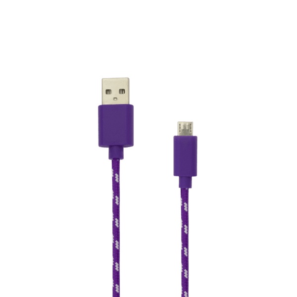 Cable USB 2.0 A-plug to Micro B-plug 1m SBOX Braided Purple