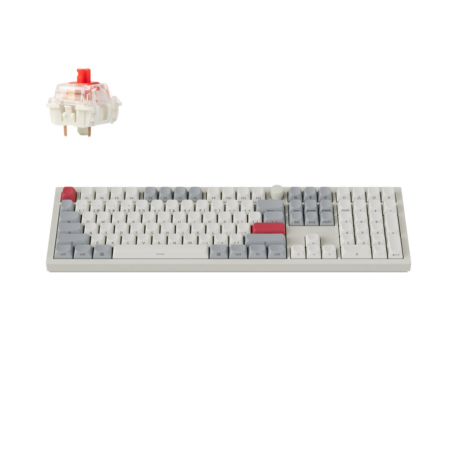 Keyboard Keychron Q6 Max Wireless Full-Size Swappable RGB Gateron Jupiter Red Switch - White