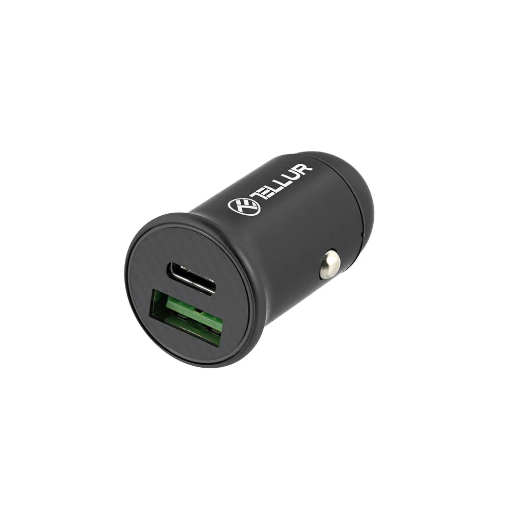 USB Universal Car Charger Tellur PD60W QC30W FCC7 black