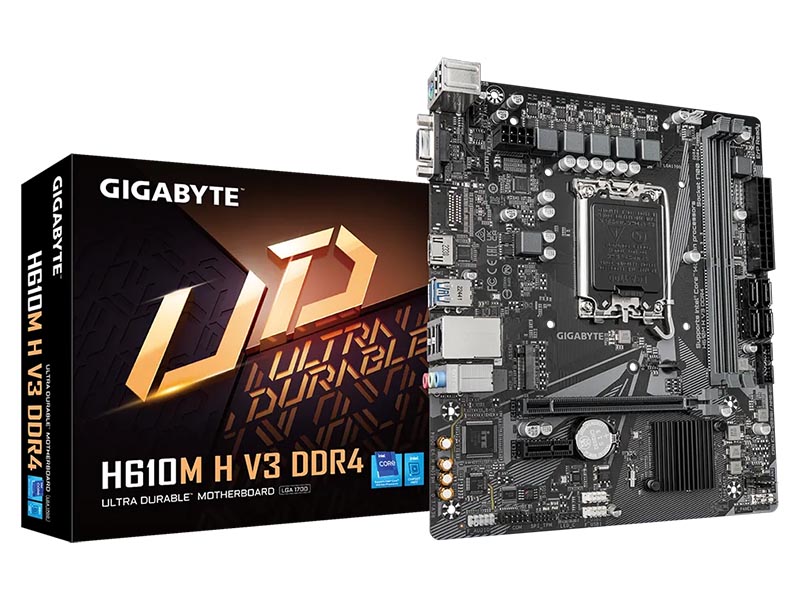 MB Gigabyte H610M H V3 DDR4 LGA1700 3200MHz SATA3 M.2 USB3.2 GBit LAN PCIe 4.0 HDMI/VGA