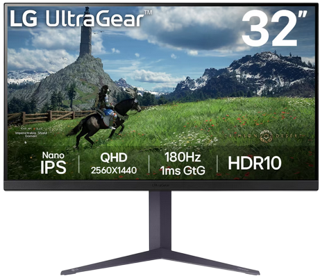 Monitor 32" LG 32GS85Q-B Ultragear Gaming Nano-IPS QHD 1ms 180Hz Freesync, G-sync, USB,DP,HDMI,Tilt