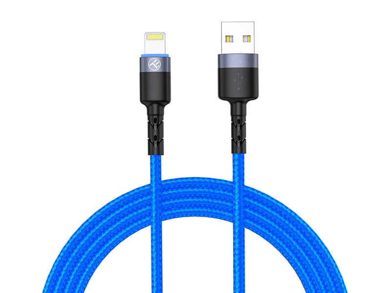 USB Cable for Apple Lightning Tellur 1.2m LED Blue