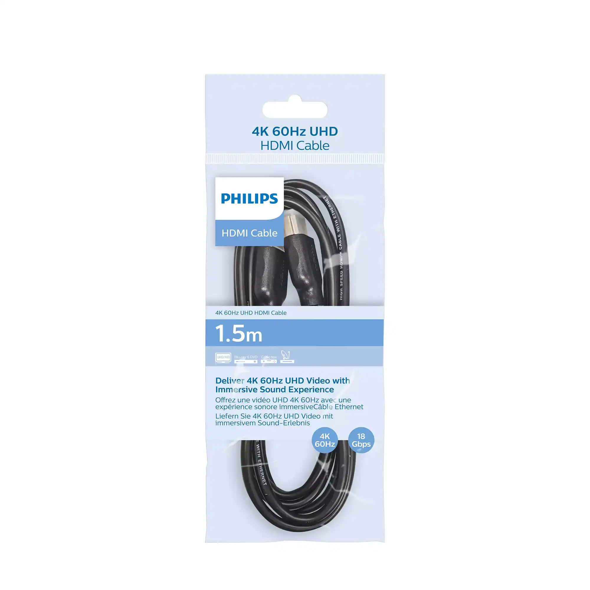 Cable HDMI M/M 1.5m 4K 60Hz Philips