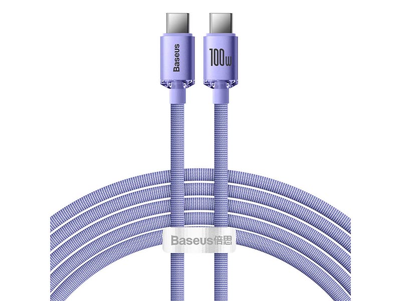 Cable USB 2.0 Type-C to Type-C 2m Baseus Crystal Shine PD 100W Purple