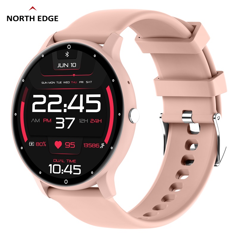 North Edge Healthcare Watch NL02C Pro Pink with Blood Pressure, Heart Rate, Sleep Monitor