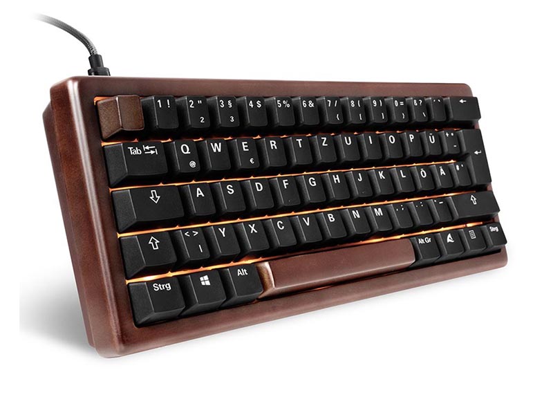 Keyboard Sharkoon SKILLER SGK50 S4 Gen2 60% Wood PBT Mechanical Gaming w/Gateron G Pro 3.0 Yellow