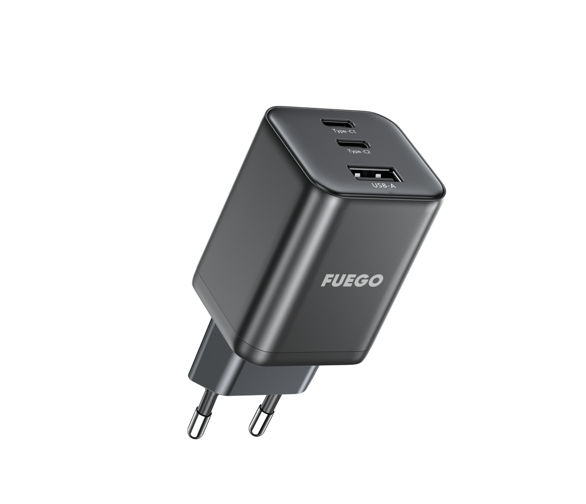 Полнач FUEGO GaN SUPER FAST CHARGE Type-C (65W) + USB-A (27W) (FG65W)