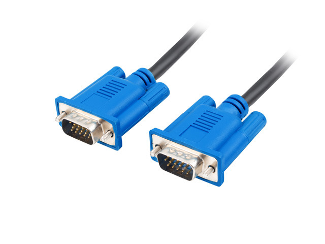 Cable VGA 3m Lanberg Dual Shielded 2*Ferrite Core Black/Blue