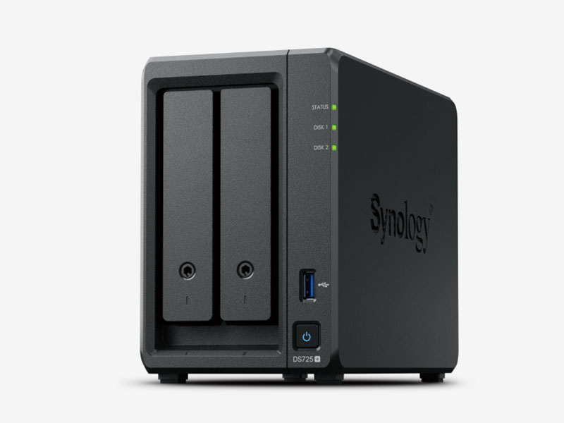 Synology NAS Disk Station DS725+ 2-Bay 64-bit Dual-Core 2.6GHz-3.1GHz/4GB DDR4 ECC SODIMM
