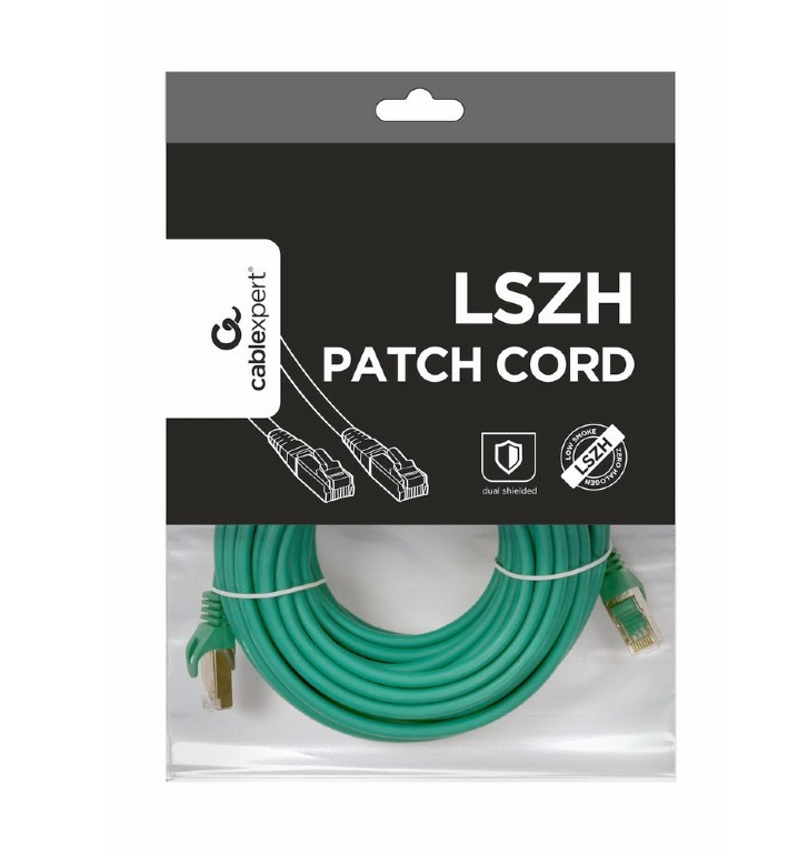 Patch Cable S/FTP 15m Cat6A LSZH Gembird Green