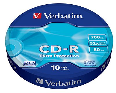 CD-R Verbatim 700MB 52x 10pcs Extra Protection Wrap