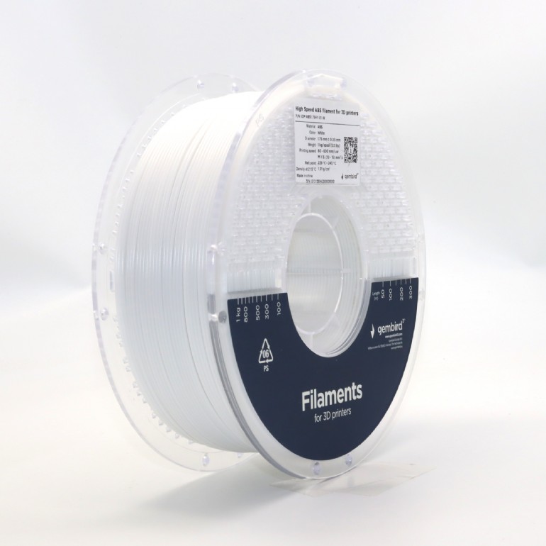 Filament for 3D Printer ABS High Speed 1.75mm Gembird White