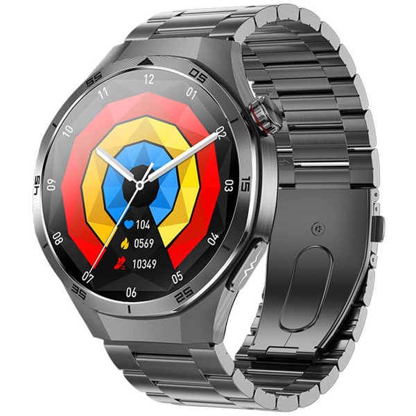 North Edge Healthcare Watch ET456 Black Steel with Heart Rate, Blood Oxygen, Bluetooth Call