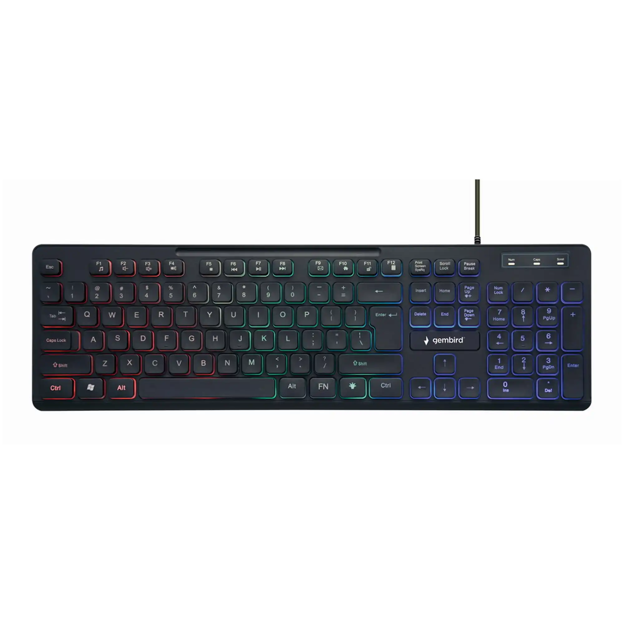 Keyboard Gembird KB-UML-02 Multimedia RGB Backlight USB Black