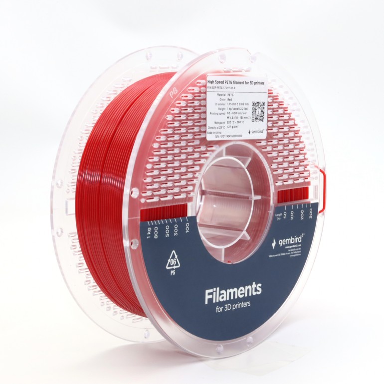 Filament for 3D Printer PETG High Speed 1.75mm Gembird Red
