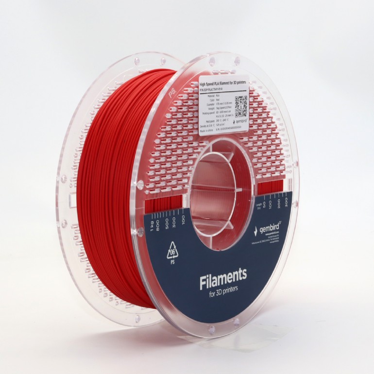 Filament for 3D Printer PLA High Speed 1.75mm Gembird Red