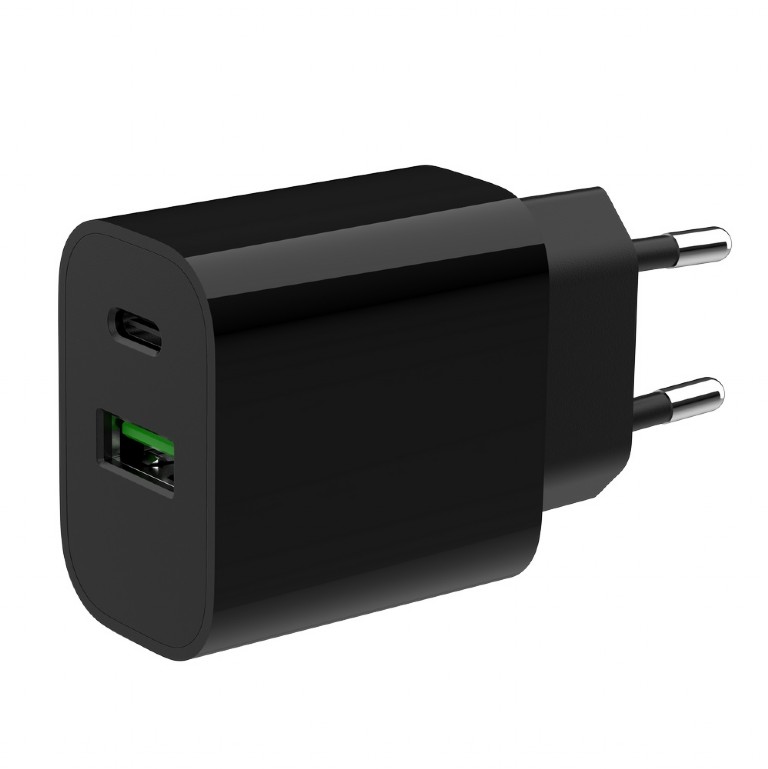 USB Universal Power Charger 2 port Gembird 20W Type C Black