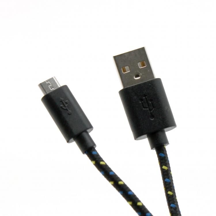 Cable USB 2.0 A-plug to Micro B-plug 1m SBOX Braided Black