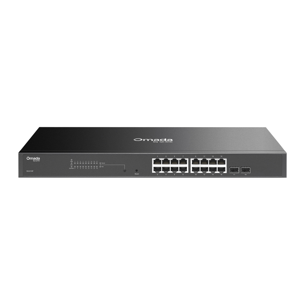 TP-Link Switch 18port 10/100/1000 TL-SG2218P Rack mountable w/2 SFP ports POE+