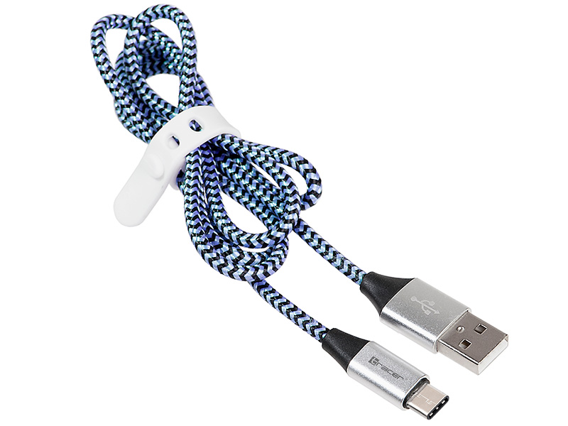 Cable USB-A 2.0 to Type-C 1m Tracer Black-Blue