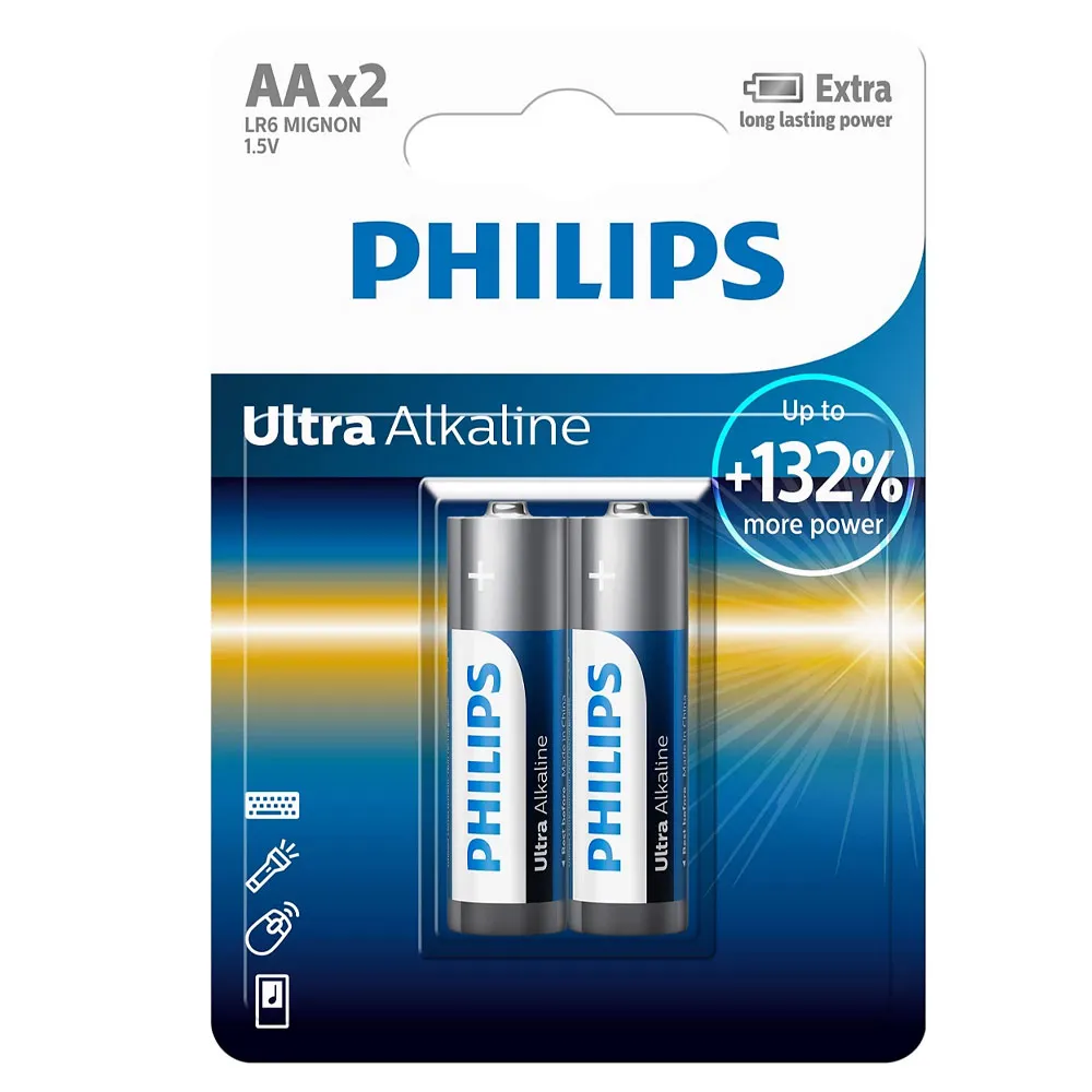 Batteries Philips Ultra AA Alkaline 2pack