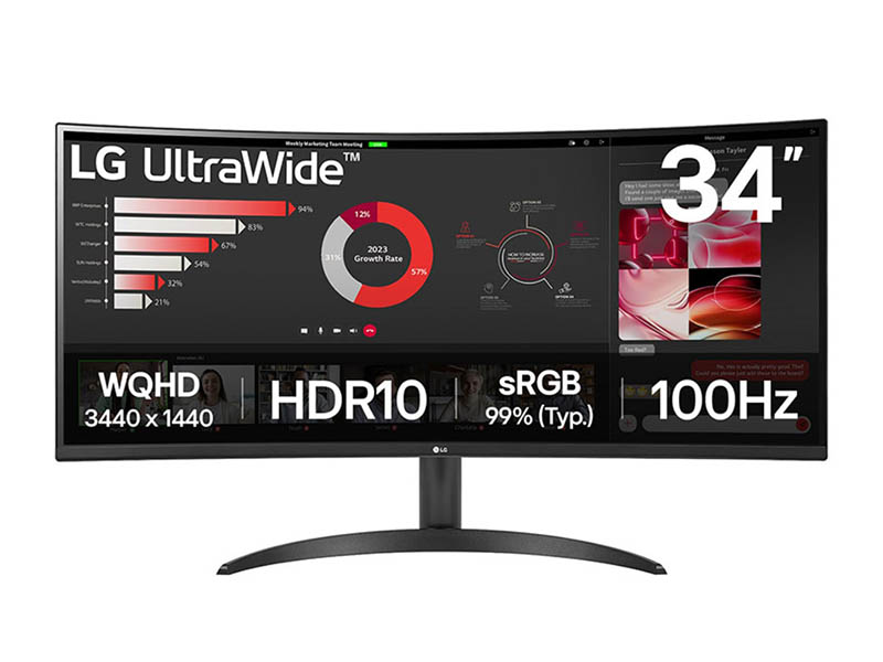 Monitor 34" LG 34WR50QK-B VA Curved, UW QHD 3440x1440, 100Hz, HDR10,2xHDMI, DP, Black