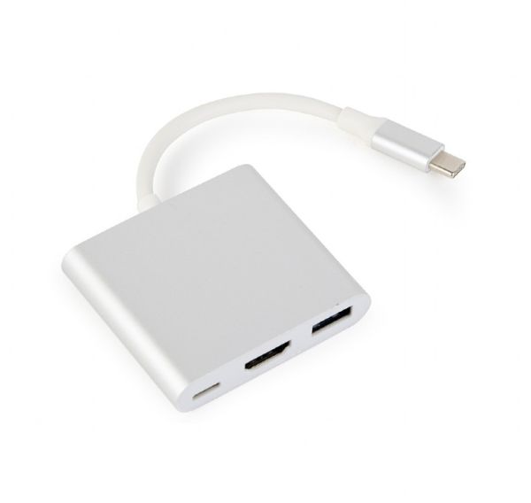 Adapter USB Type-C to 4K HDMI + USB A + USB C Silver