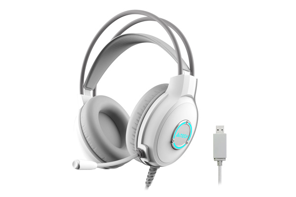 Headphones A4 FH300U Fstyler USB Neon Illuminated White