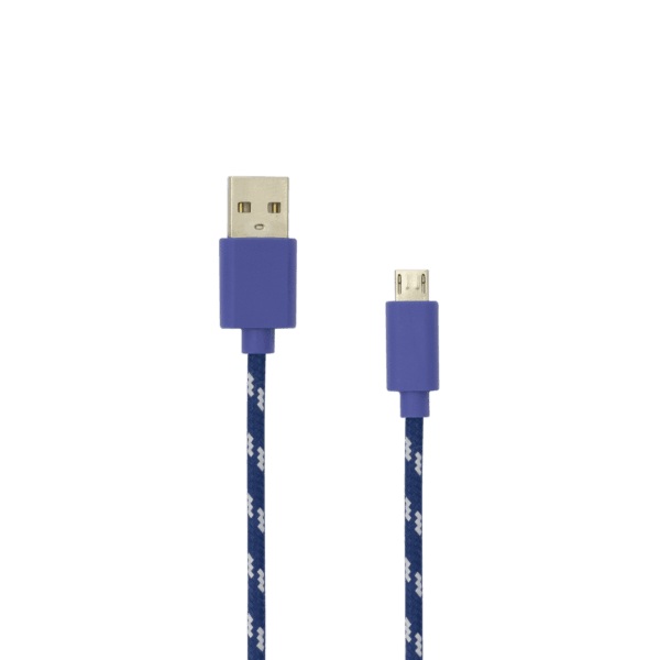 Cable USB 2.0 A-plug to Micro B-plug 1m SBOX Braided Blue