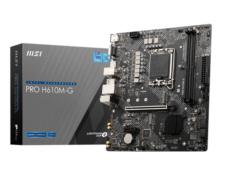 MB MSI PRO H610M-G DDR5 LGA1700 5600MHz SATA3/M.2/USB3.2/Gbit LAN/PCIe 4.0/DP/HDMI/VGA