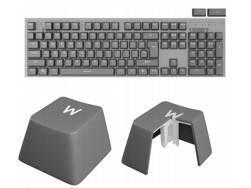 Keycaps Genesis Lead 300 Universal Grey Double Shot Gaming