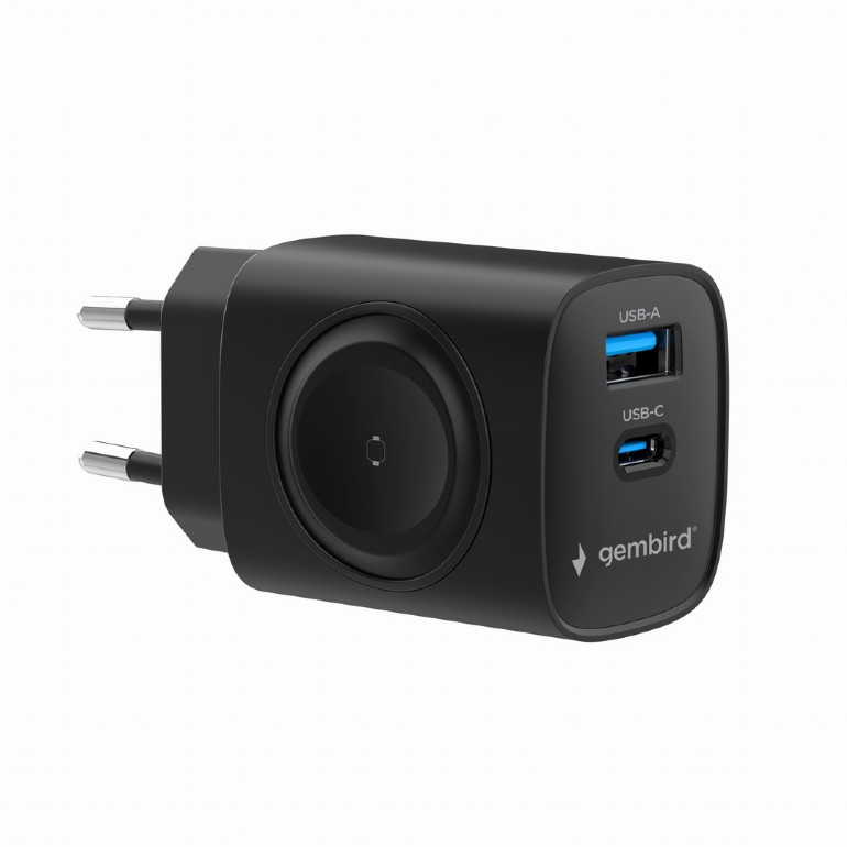 USB Power Charger 2in1 Apple Watch + Phone Gembird 20W Black