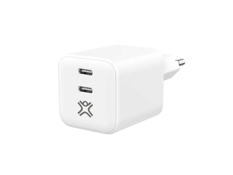 USB Universal Power Charger XtremeMac 60W PD, Dual Type-C, Eco-Friendly, White