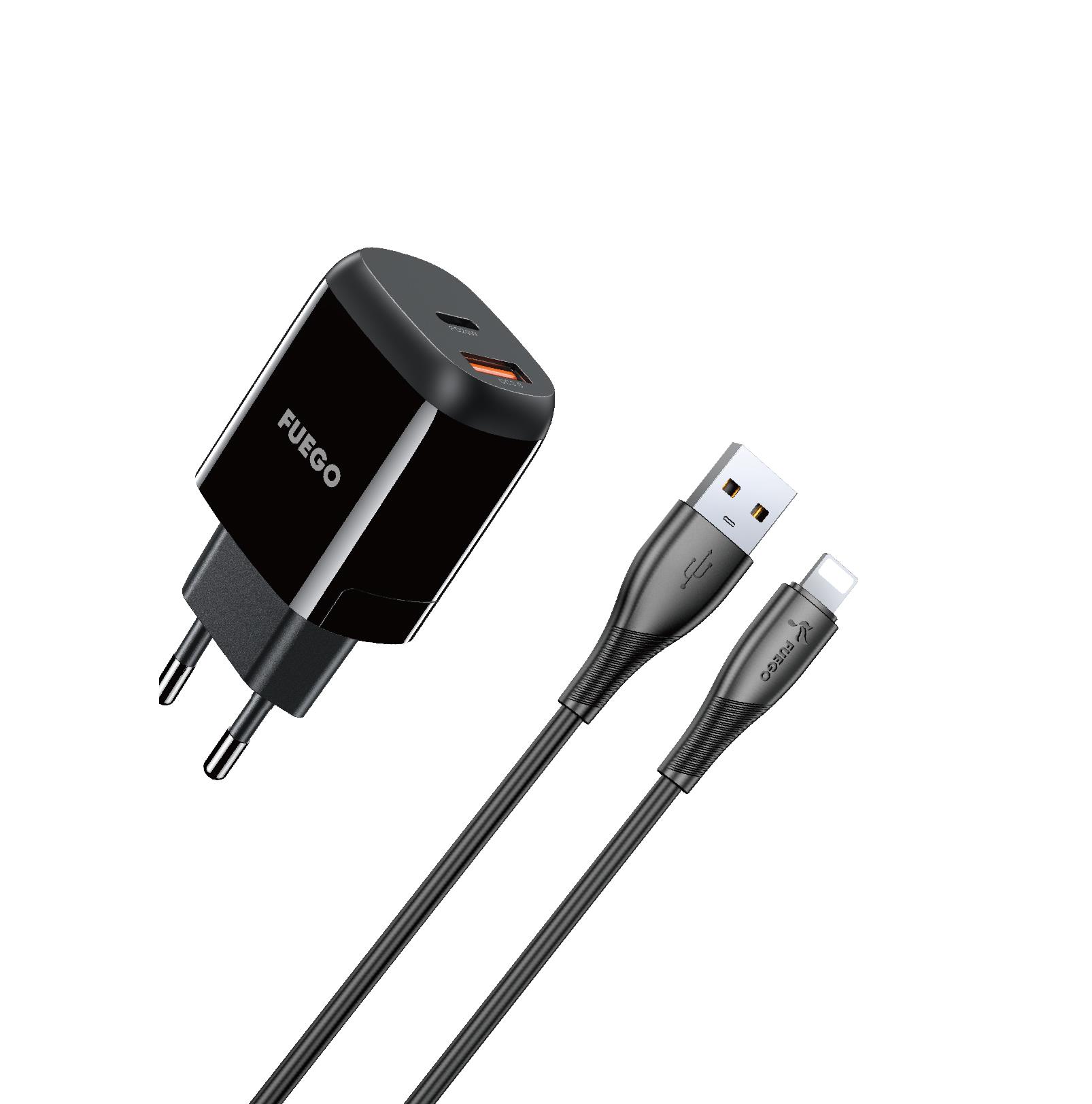 Полнач FUEGO 20W + LIGHTNING CABLE 1m (FGL20W) Black