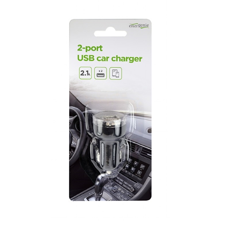 USB Universal Car Charger EnerGenie 2.1A Dual Socket