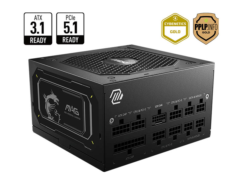 PSU 850W MSI MAG A850GL PCIE5 II 80 PLUS Gold Full Modular 12VHPWR