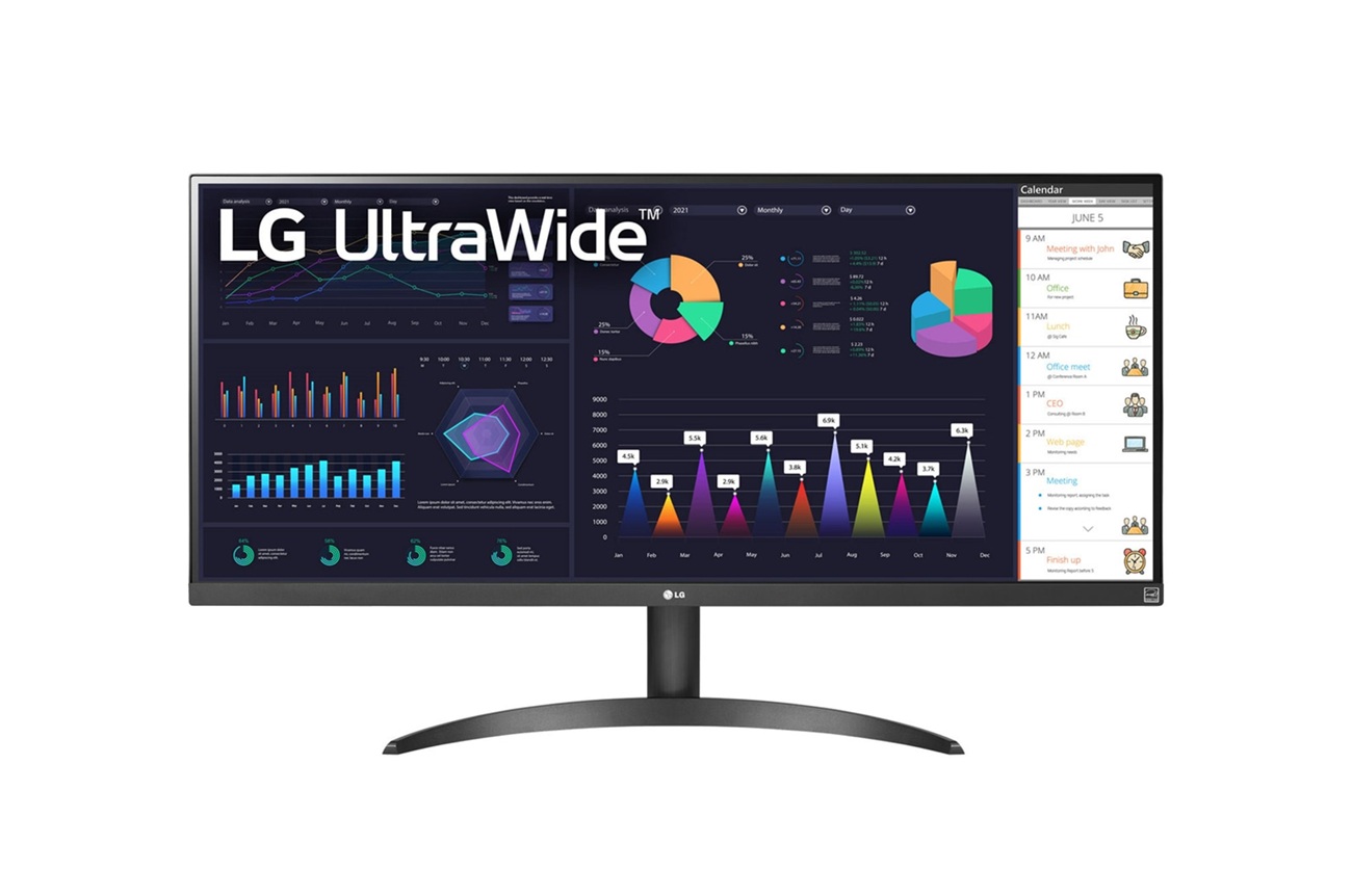 Monitor 34" LG 34WQ500-B UltraWide Curved 2560 x 1080, IPS, 100Hz, HDMI, DP, HDR400, AMD Freesync