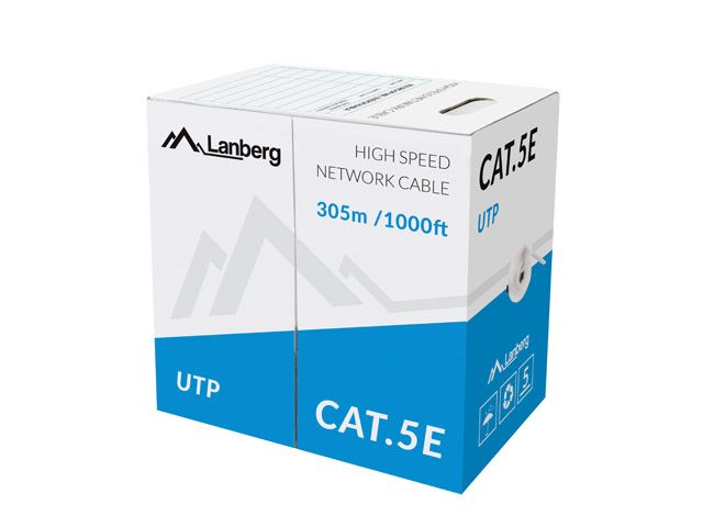 UTP Cable Cat5e 305m Lanberg Stranded Gray CCA