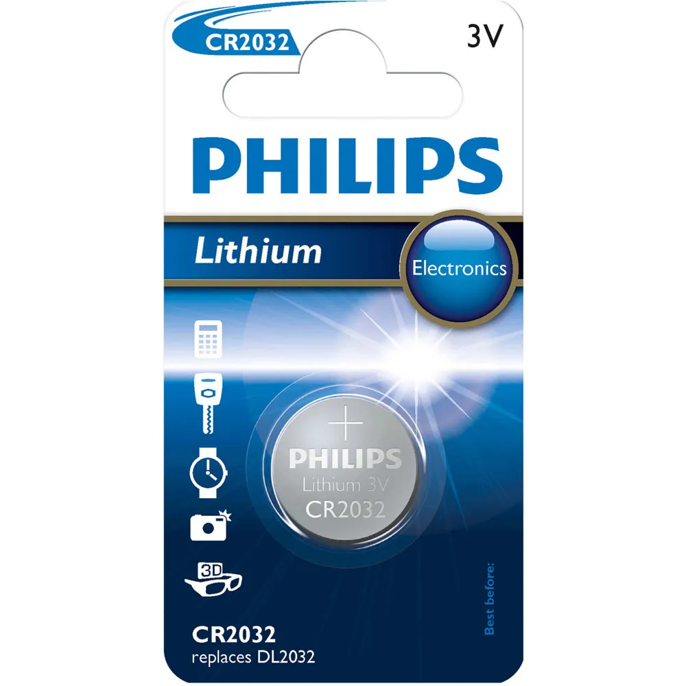 Batteries Philips CR2032 3V 1pack Lithium