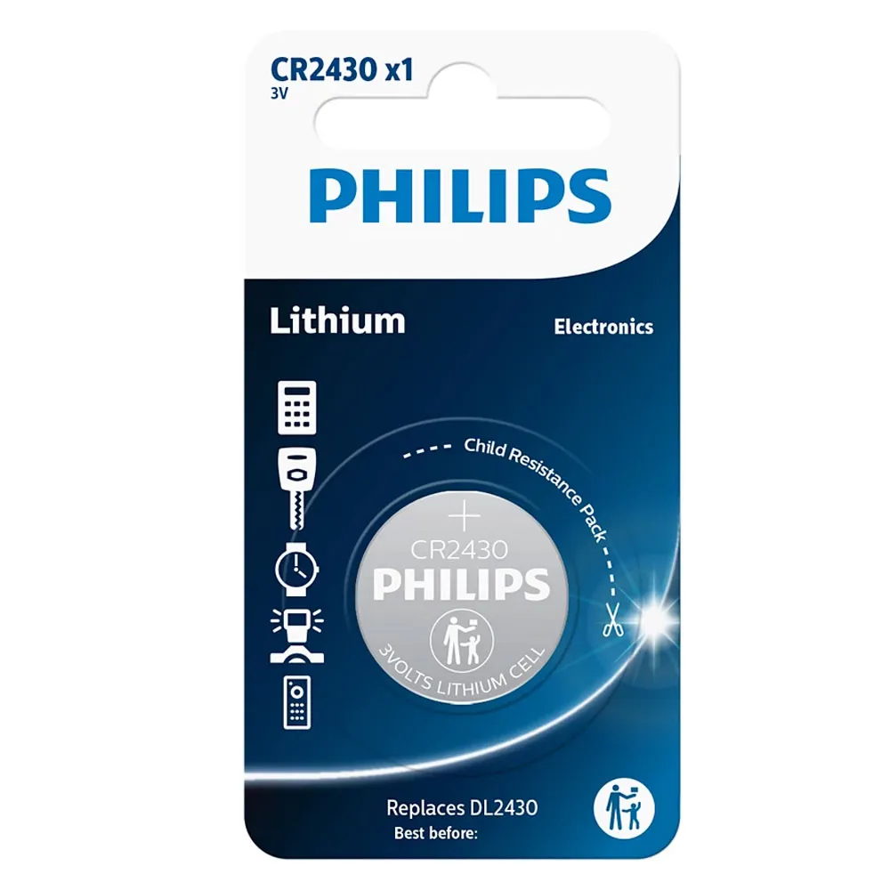 Batteries Philips CR2430 3V 1pack Lithium