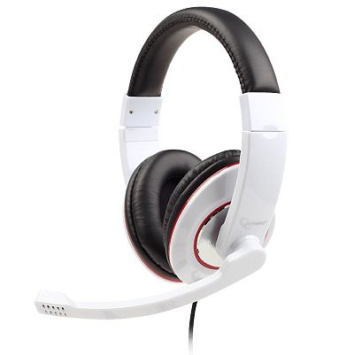 Headphones Gembird w/Mic MHS-001-GW Glossy White