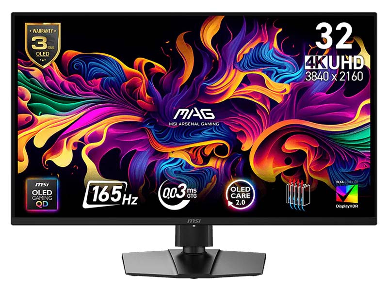 Monitor 32" MSI MAG 322UP QD-OLED E16, 165Hz, 3840x2160 UHD 16:9, HDR400, HDMIx2, DP, Type-C(15W PD)