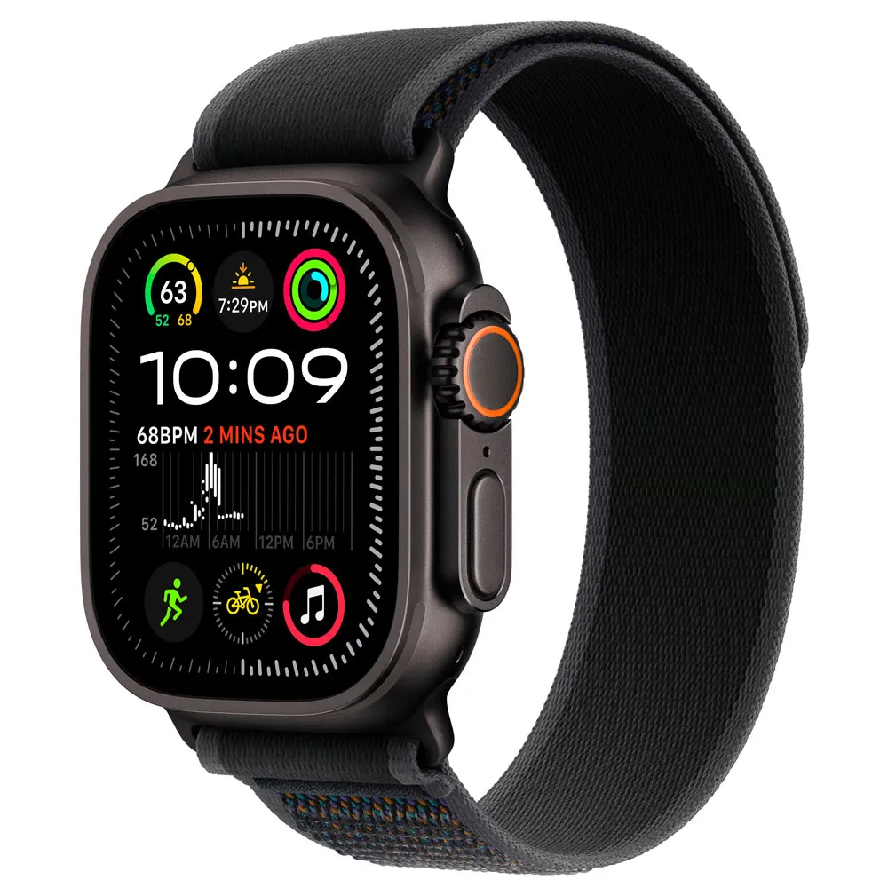 Apple Watch Ultra 2 v2 Cellular 49mm Black Titanium Case with Black Trail Loop M-L