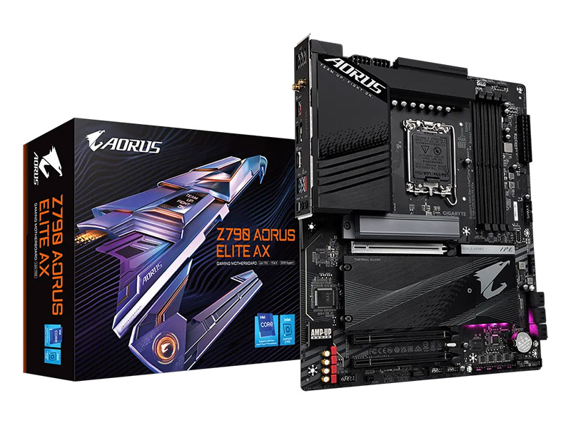 MB Gigabyte Z790 AORUS ELITE AX LGA1700 DDR5 7600MHz OC/4xM.2/Type-C/WiFi/BT/2.5Gb/PCIe5.0/HDMI/DP