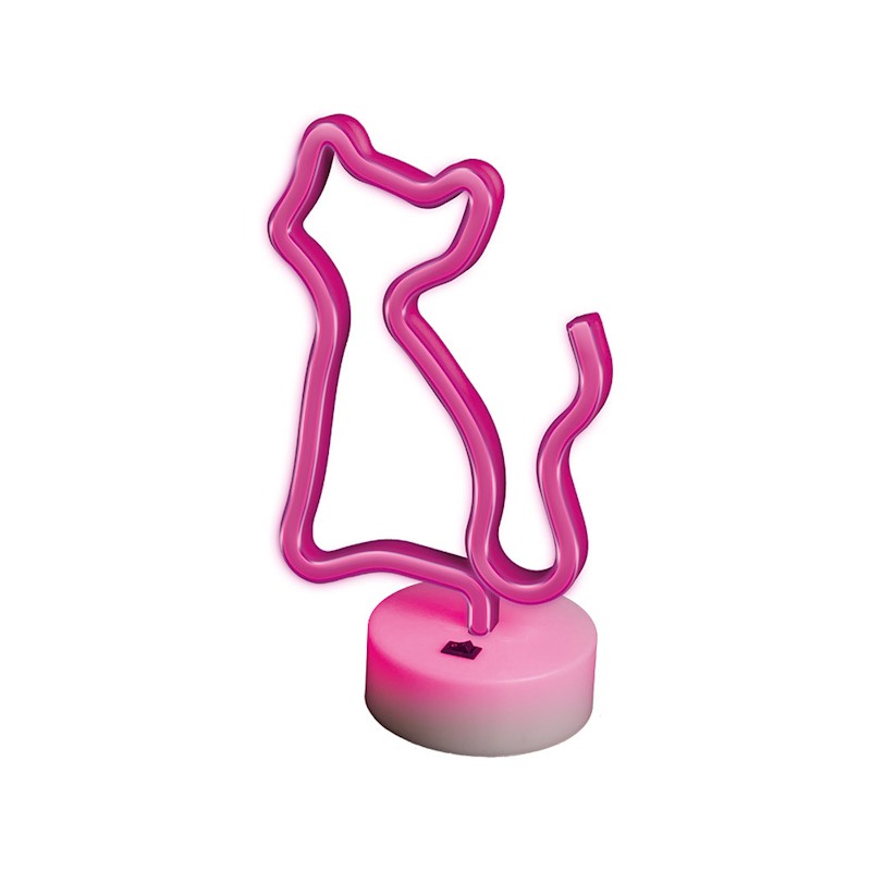 LED Lights Neon Cat FSNE02 w/Stand Pink